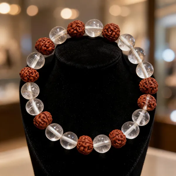Original_Five_Mukhi_Rudraksha_with_Clear_Sphatik_Bracelet