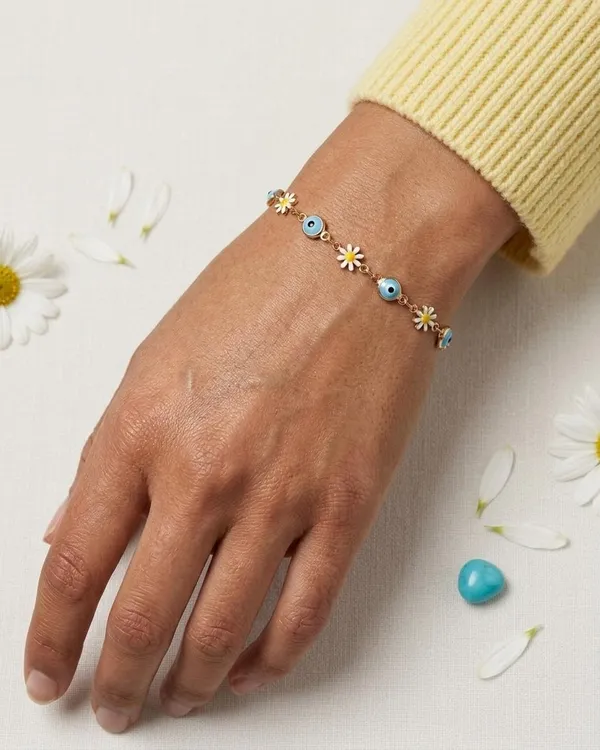 Blue_And_White_Tone_Evil_Eye_Daisy_Charm_Bracelet_For_Women