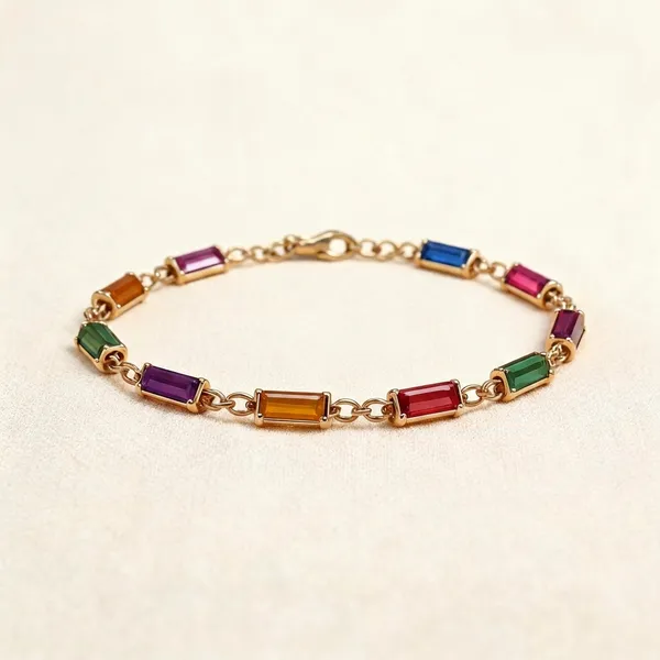Multicolor_Stone_Gold_Tone_Chain_Bracelet_