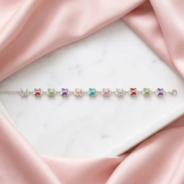 Silver_Multicolor_Butterfly_Anklet_for_Women_