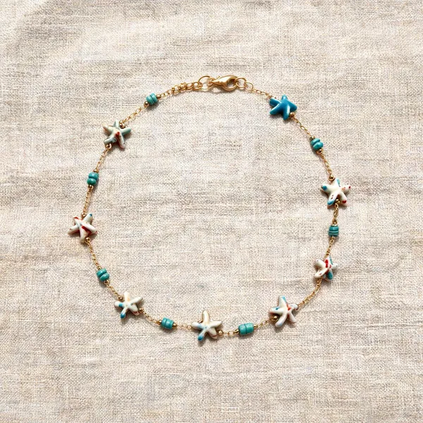 Gold_And_Turquoise_Starfish_Beach_Theme_Necklace_For_Women