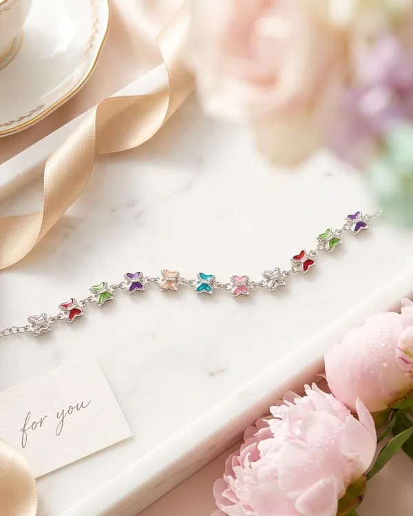 Silver_Multicolor_Butterfly_Anklet_for_Women_