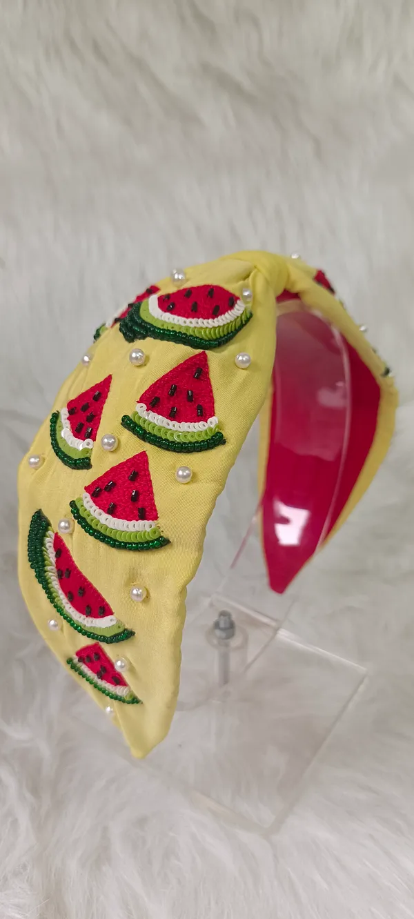 Yellow_Cotton_Beaded_Watermelon_Knot_Headband_For_Women