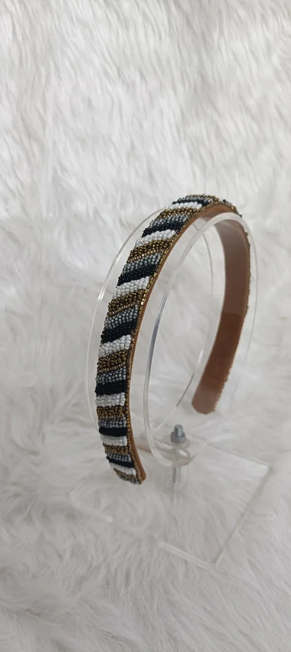 Multicolor_Satin_Beaded_Diagonal_Stripe_Hairband_For_Women