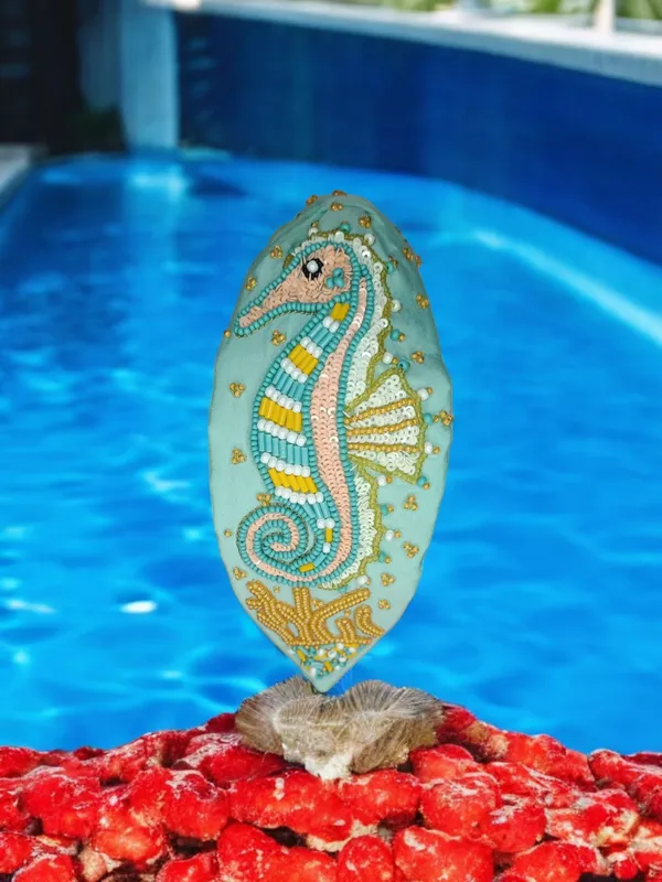 Turquoise_Beaded_Sequin_Seahorse_Embroidered_Clutch