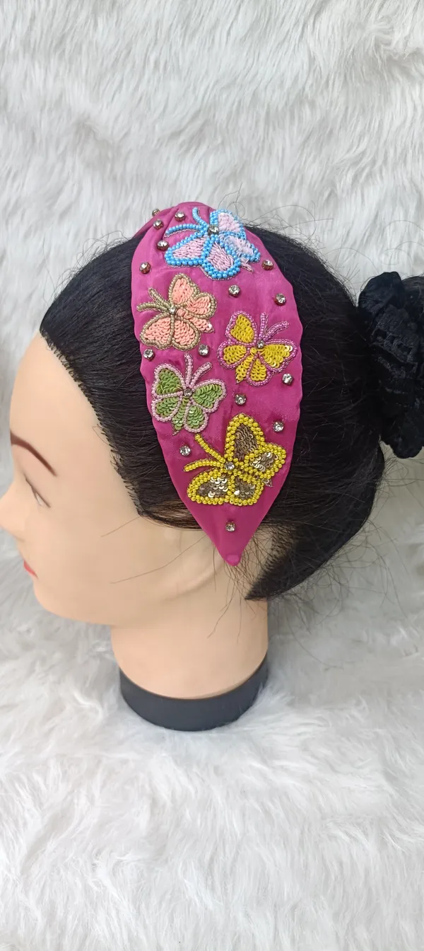 Pink_Cotton_Embroidered_Butterfly_Knot_Headband_For_Women