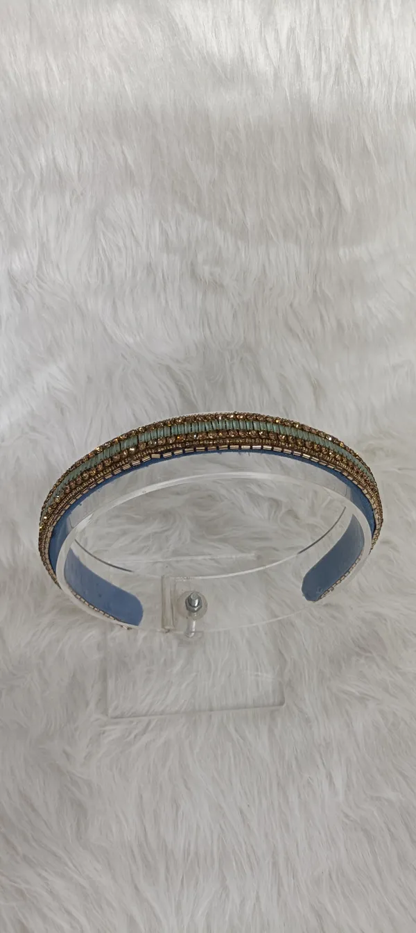 Blue_Beaded_Satin_Crystal_Embellished_Hairband_For_Women