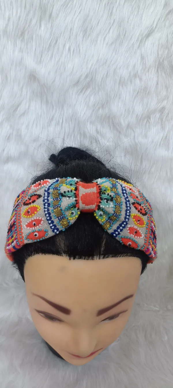 Multicolor_Cotton_Beaded_Tribal_Wide_Headband_For_Women