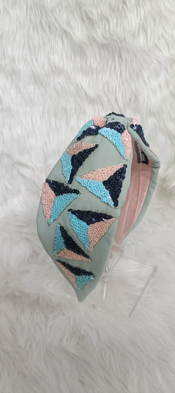 Sage_Green_Cotton_Sequin_Triangle_Knot_Headband_For_Women