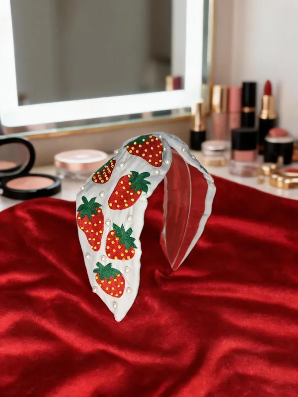 Sky_blue_Cotton_Strawberry_Embroidered_Pearl_Knot_Headband_For_Women