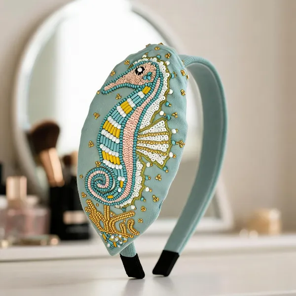 Turquoise_Beaded_Sequin_Seahorse_Embroidered_Clutch