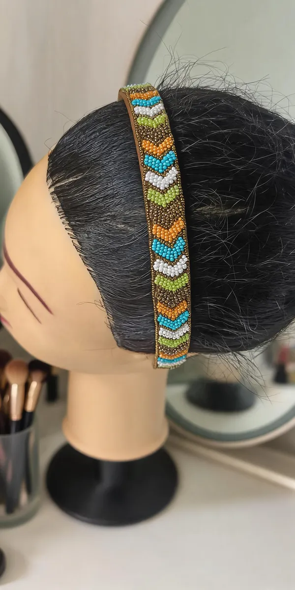 Multicolor_Satin_Beaded_Chevron_Hairband_For_Women