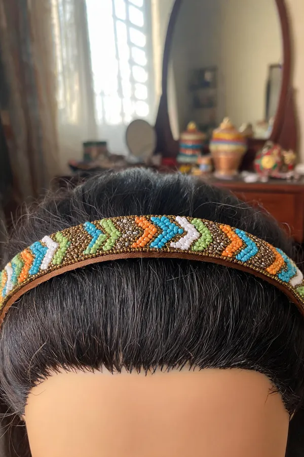 Multicolor_Satin_Beaded_Chevron_Hairband_For_Women