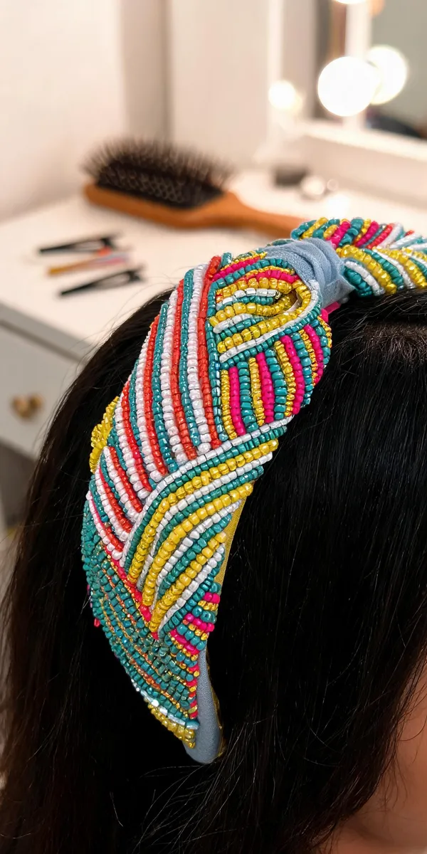 Multicolor_Beaded_Knot_Headband_For_Women