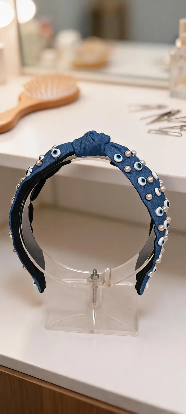 Blue_Denim_Pearl_Evil_Eye_Knot_Headband_For_Women