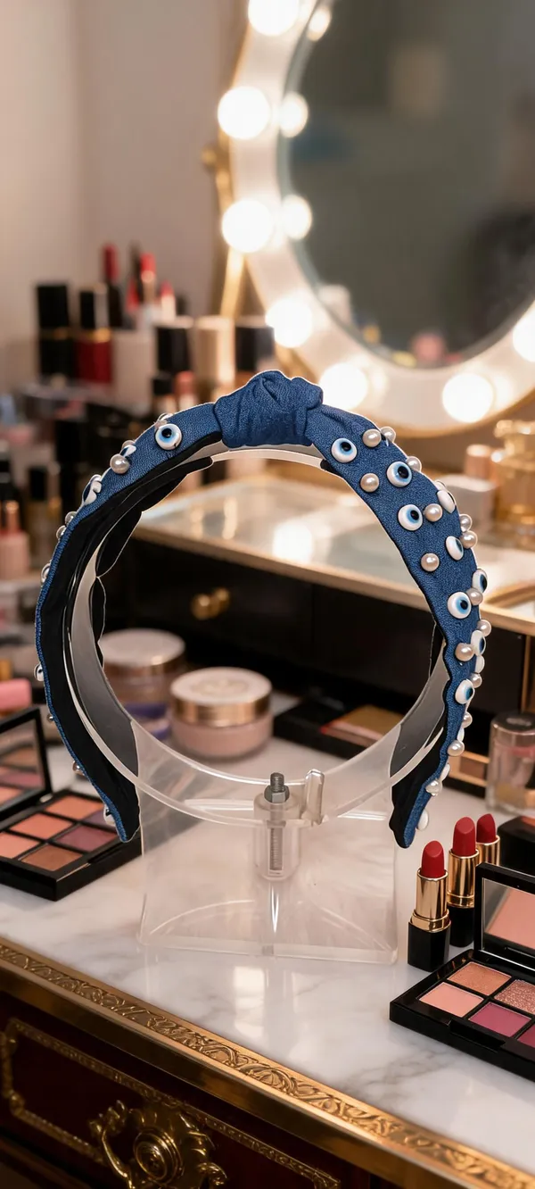 Blue_Denim_Pearl_Evil_Eye_Knot_Headband_For_Women