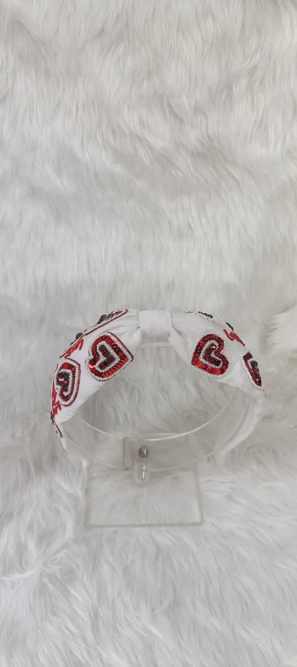 White_Cotton_Sequin_Heart_Embroidered_Knot_Headband_For_Women