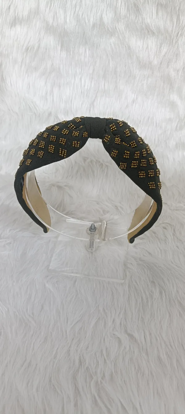 Black_Cotton_Beaded_Knot_Headband_For_Women