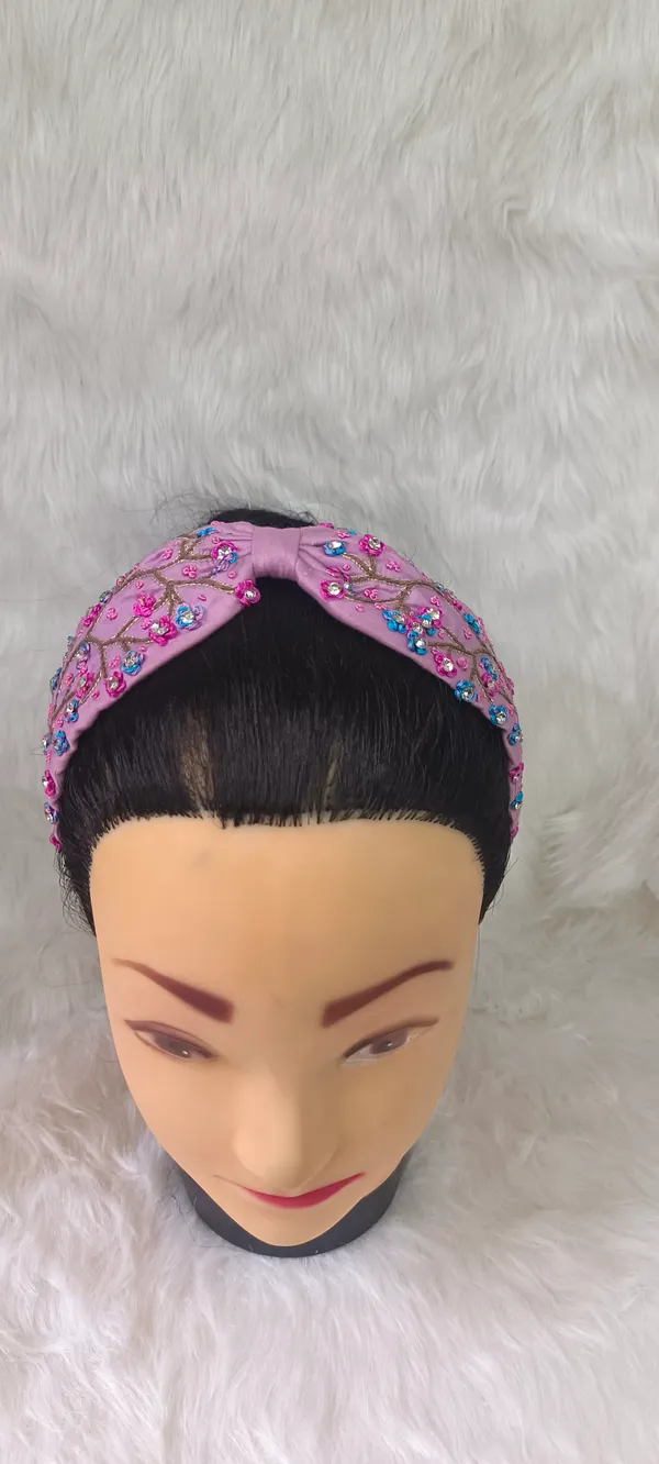 Pink_Cotton_Beaded_Floral_Embroidered_Wide_Headband_For_Women