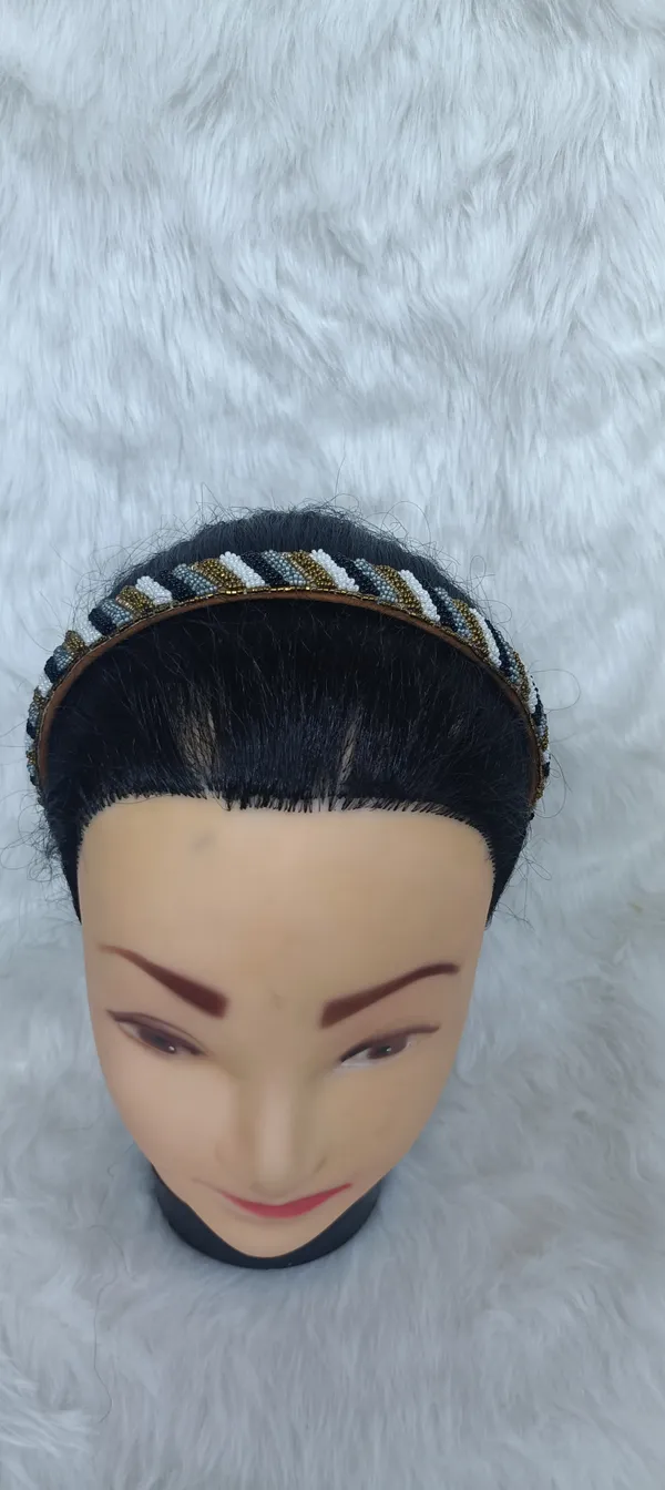 Multicolor_Satin_Beaded_Diagonal_Stripe_Hairband_For_Women