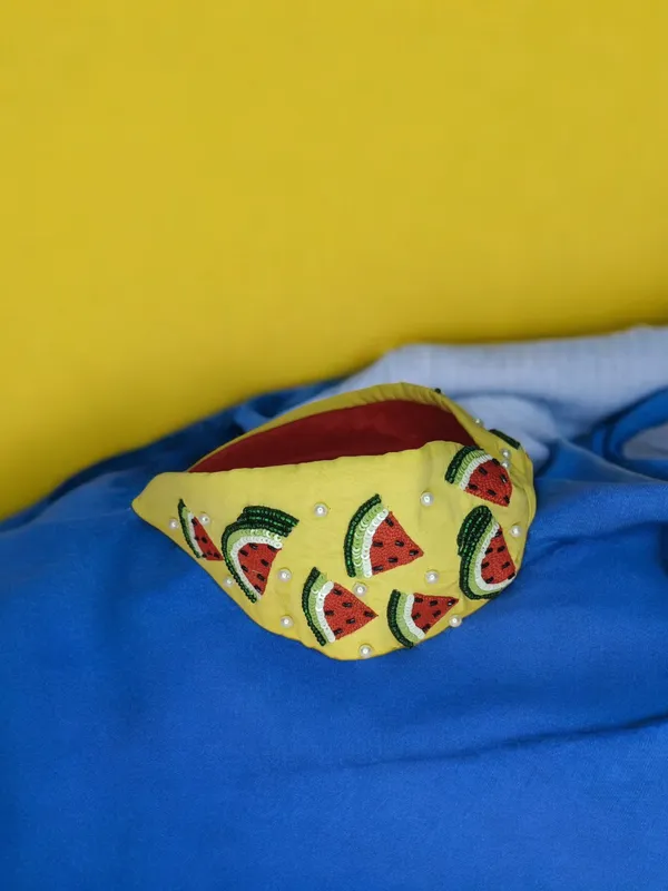 Yellow_Cotton_Watermelon_Embroidered_Potli_Bag_For_Women