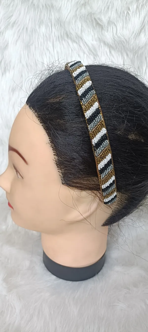 Multicolor_Satin_Beaded_Diagonal_Stripe_Hairband_For_Women
