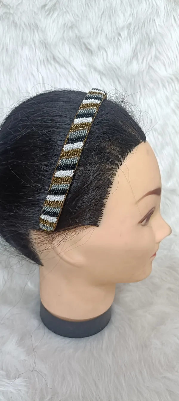 Multicolor_Satin_Beaded_Diagonal_Stripe_Hairband_For_Women
