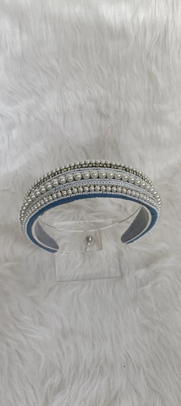 Blue_Cotton_Pearl_Embellished_Padded_Headband_For_Women