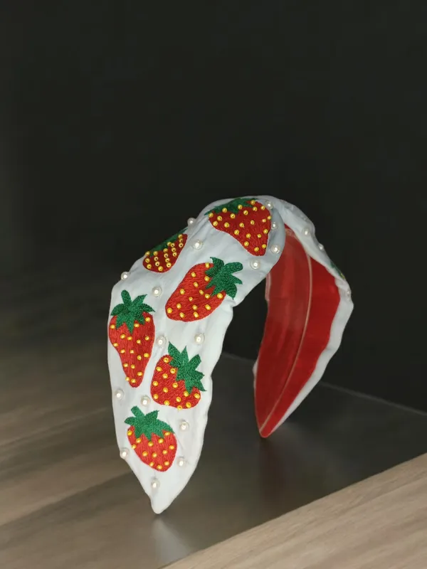 Sky_blue_Cotton_Strawberry_Embroidered_Pearl_Knot_Headband_For_Women