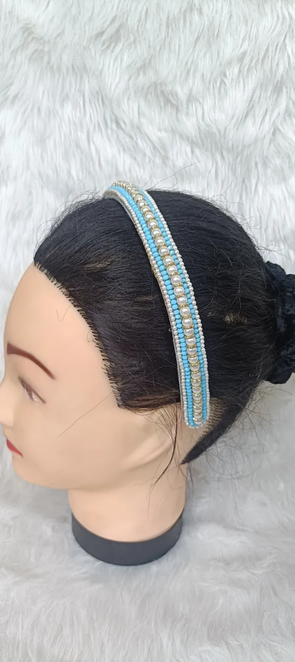 Blue_Silver_Beaded_Pearl_Embellished_Hairband_For_Women