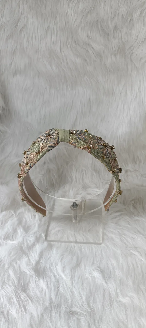 Turquoise_Satin_Beaded_Hairband_For_Women