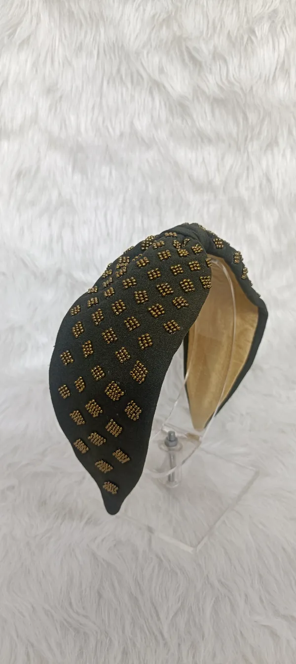 Black_Cotton_Beaded_Knot_Headband_For_Women