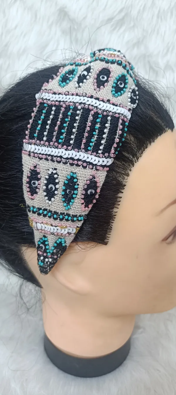 Multicolor_Cotton_Beaded_Embroidered_Wide_Knot_Headband_For_Women