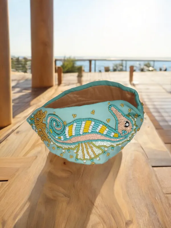 Turquoise_Beaded_Sequin_Seahorse_Embroidered_Clutch