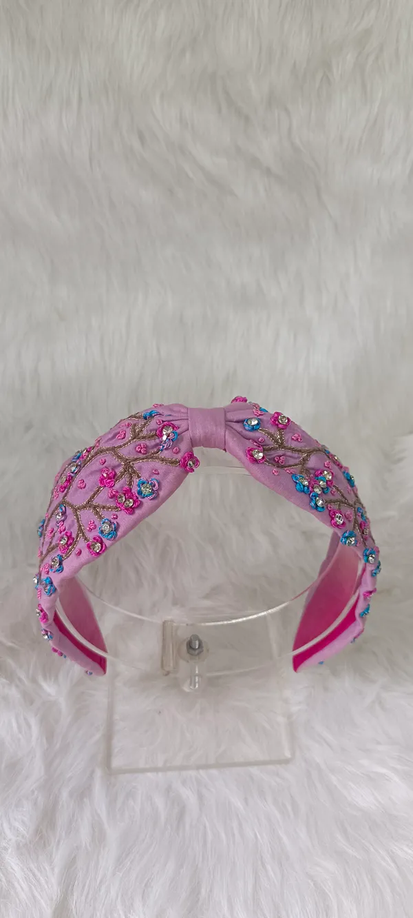 Pink_Cotton_Beaded_Floral_Embroidered_Wide_Headband_For_Women