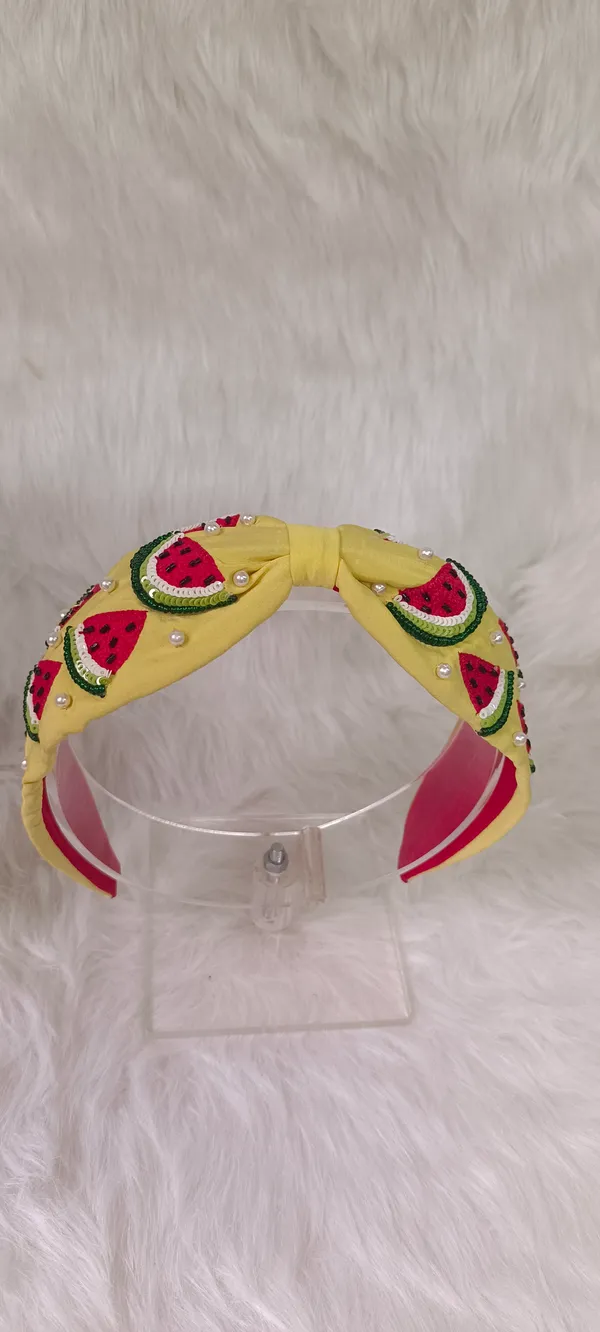 Yellow_Cotton_Beaded_Watermelon_Knot_Headband_For_Women
