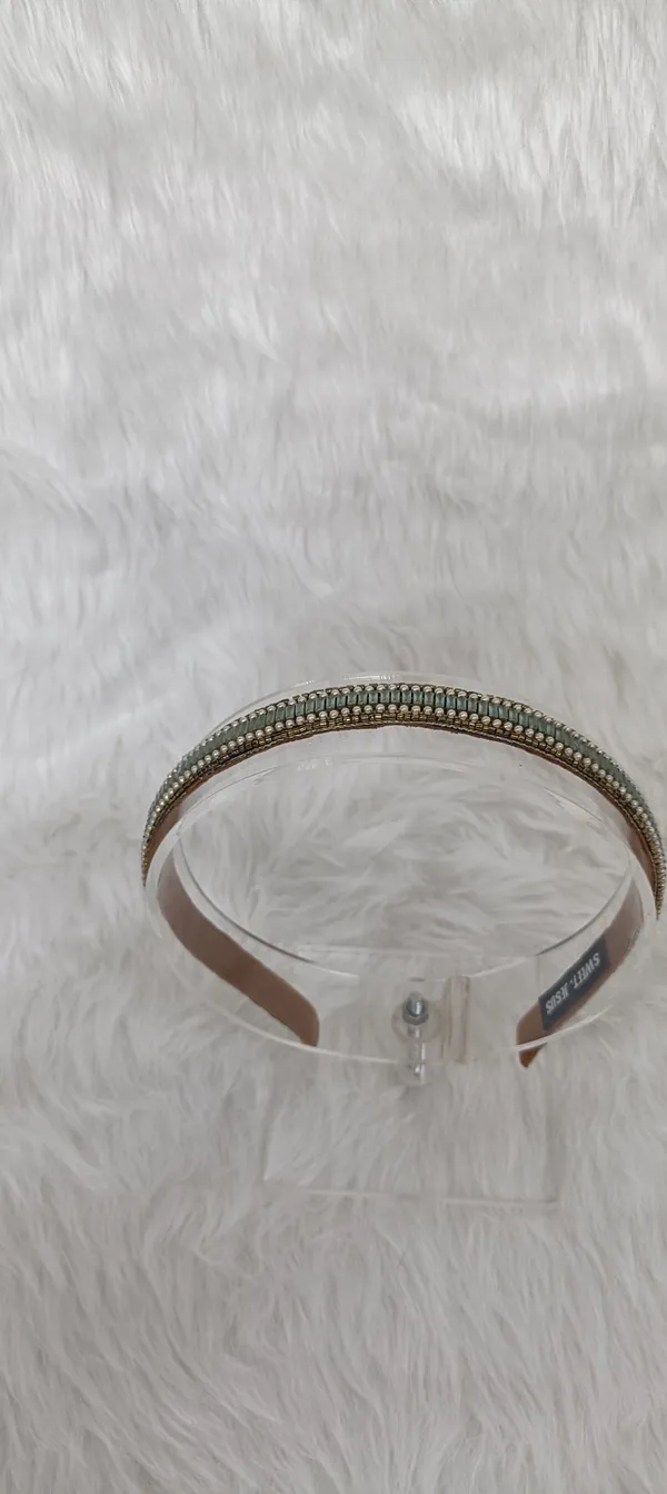 Green_Satin_Beaded_Pearl_Embellished_Hairband_For_Women