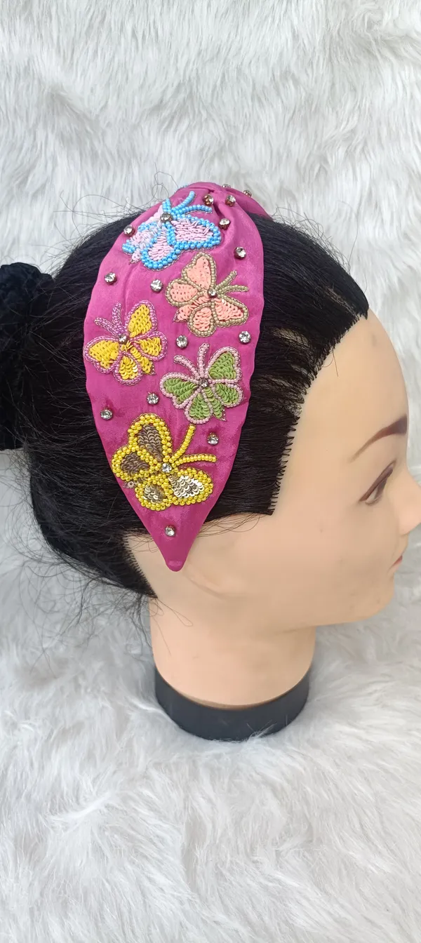 Pink_Cotton_Embroidered_Butterfly_Knot_Headband_For_Women