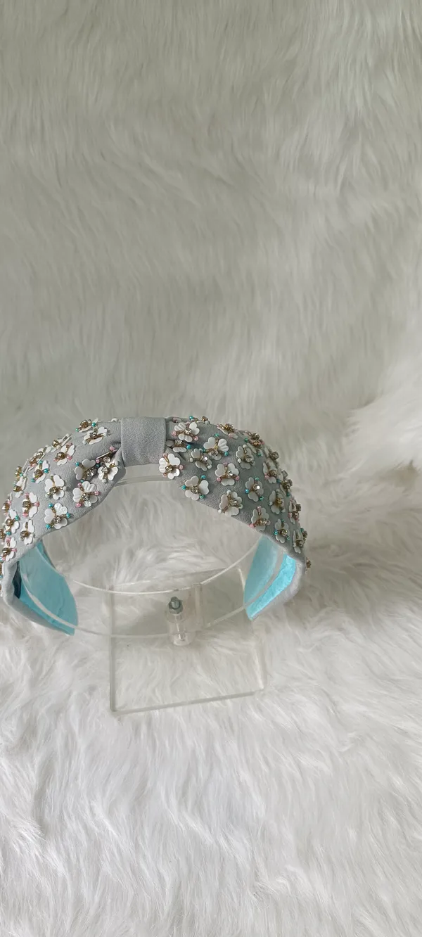 Grey_Cotton_Floral_Beaded_Knot_Headband_For_Women