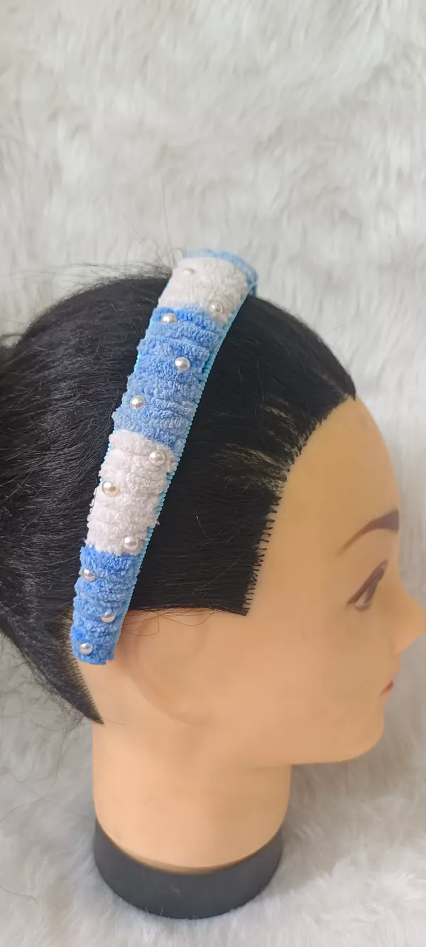 Blue_White_Cotton_Pearl_Embellished_Padded_Headband_For_Women