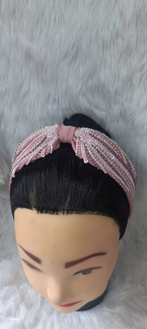 Pink_Sequin_Knotted_Hairband_For_Women