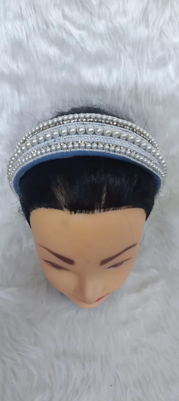 Blue_Cotton_Pearl_Embellished_Padded_Headband_For_Women