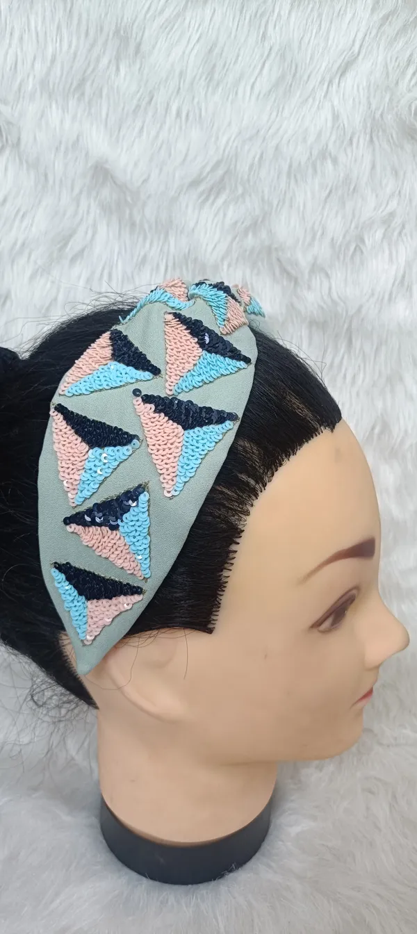 Sage_Green_Cotton_Sequin_Triangle_Knot_Headband_For_Women