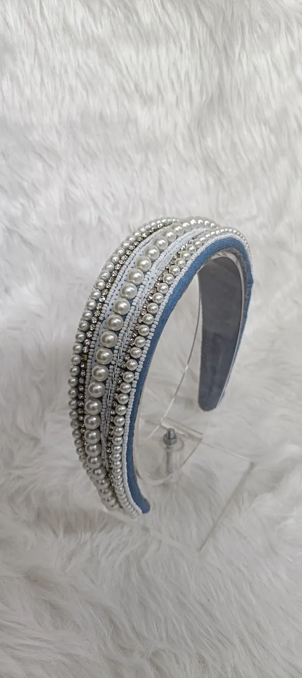 Blue_Cotton_Pearl_Embellished_Padded_Headband_For_Women