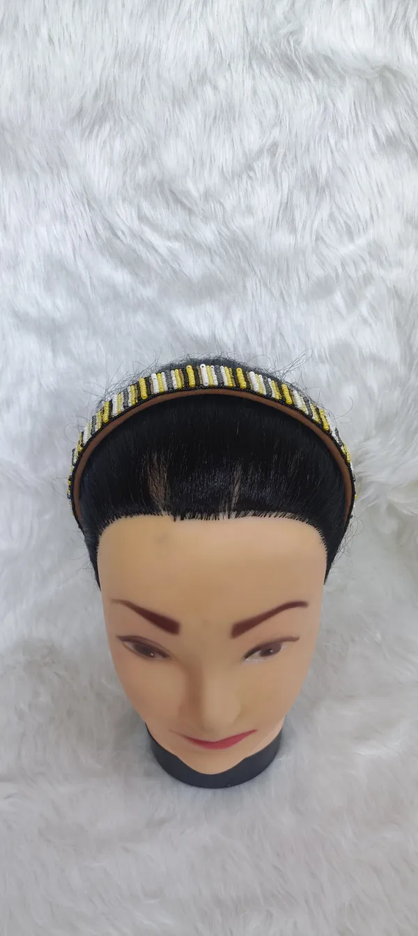 Gold_Silver_White_Beaded_Striped_Hairband_For_Women