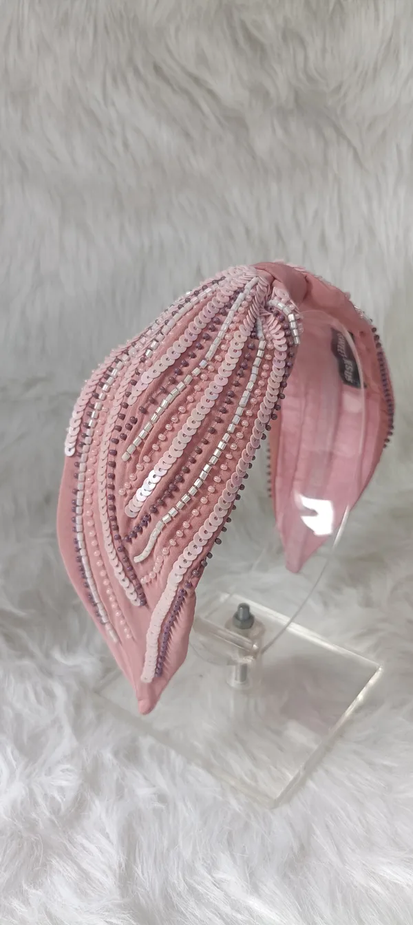 Pink_Sequin_Knotted_Hairband_For_Women