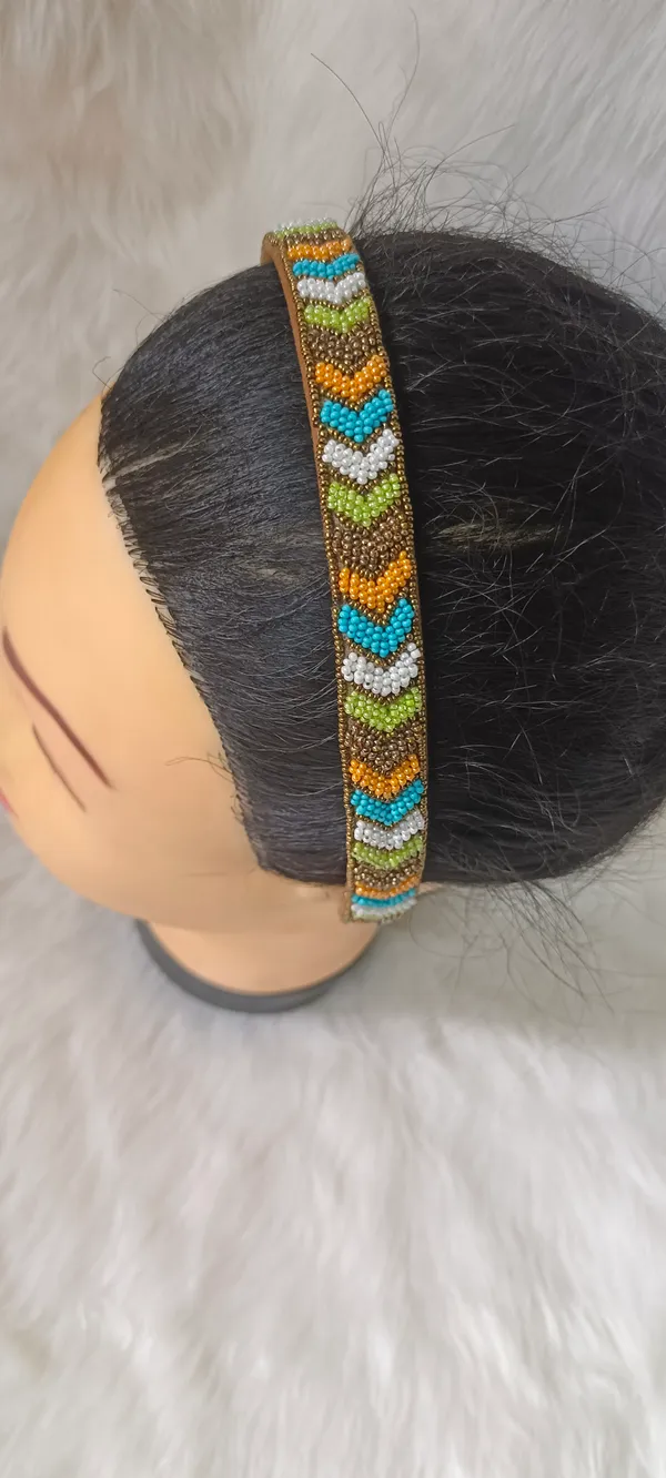 Multicolor_Satin_Beaded_Chevron_Hairband_For_Women