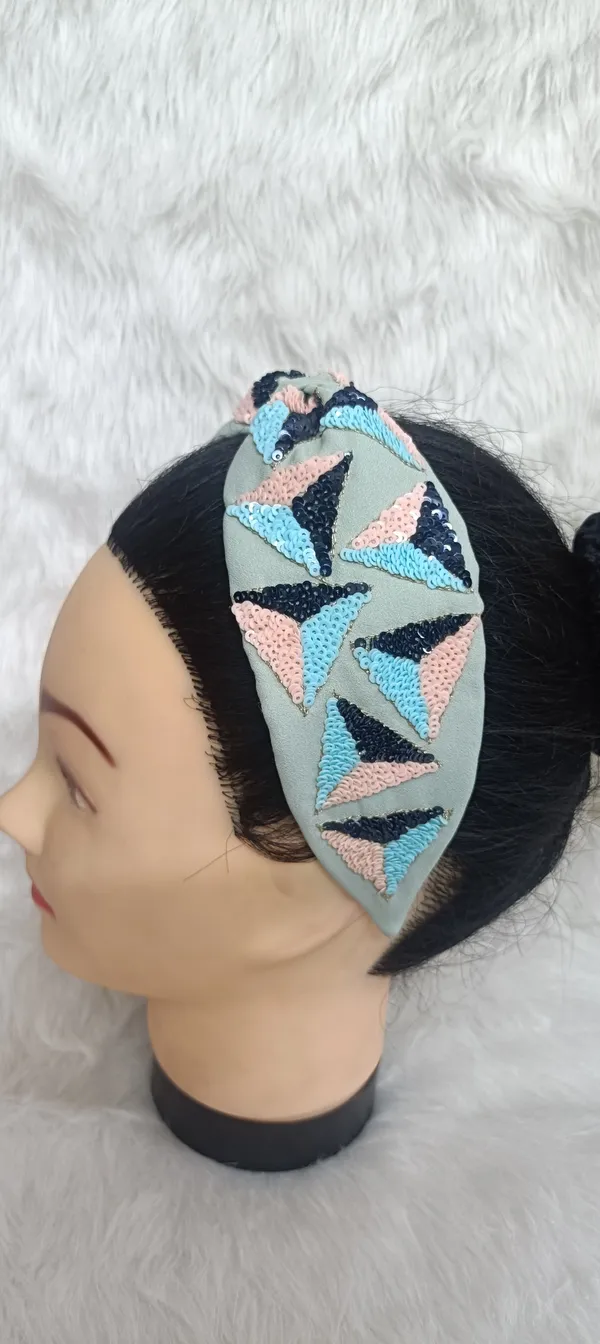 Sage_Green_Cotton_Sequin_Triangle_Knot_Headband_For_Women