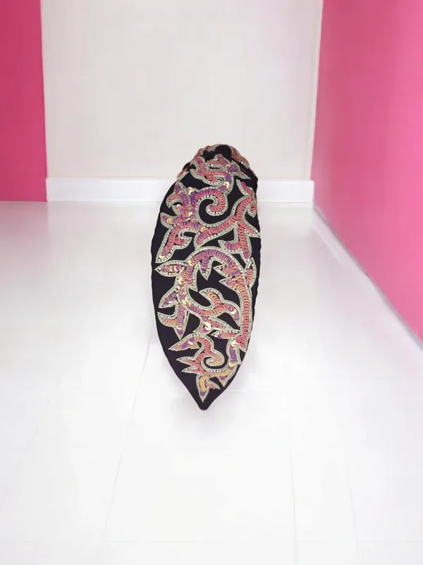Navy_Velvet_Sequin_Floral_Embroidered_Wide_Headband_For_Women