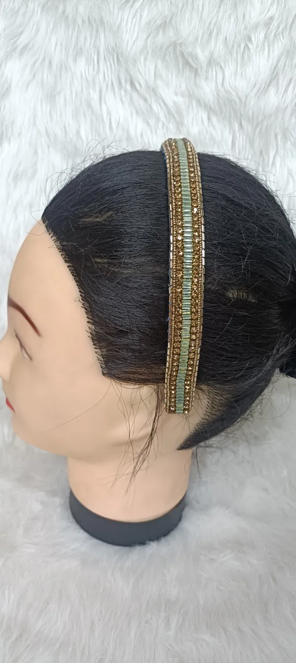 Blue_Beaded_Satin_Crystal_Embellished_Hairband_For_Women